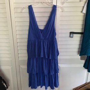 J.Crew blue L tiered dress